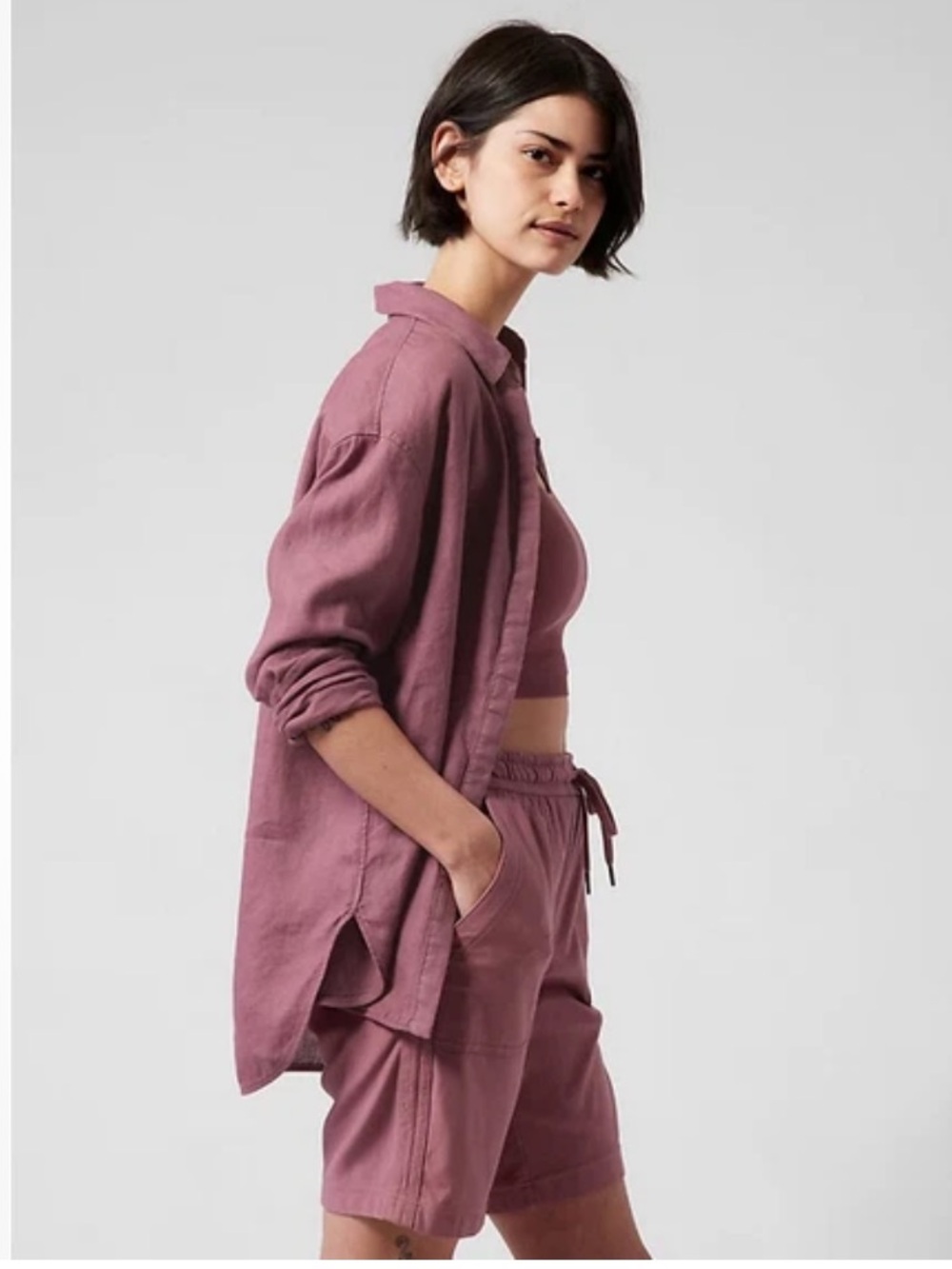 Madison Grey Dusty Rose Button-Up Shirt dusty rose